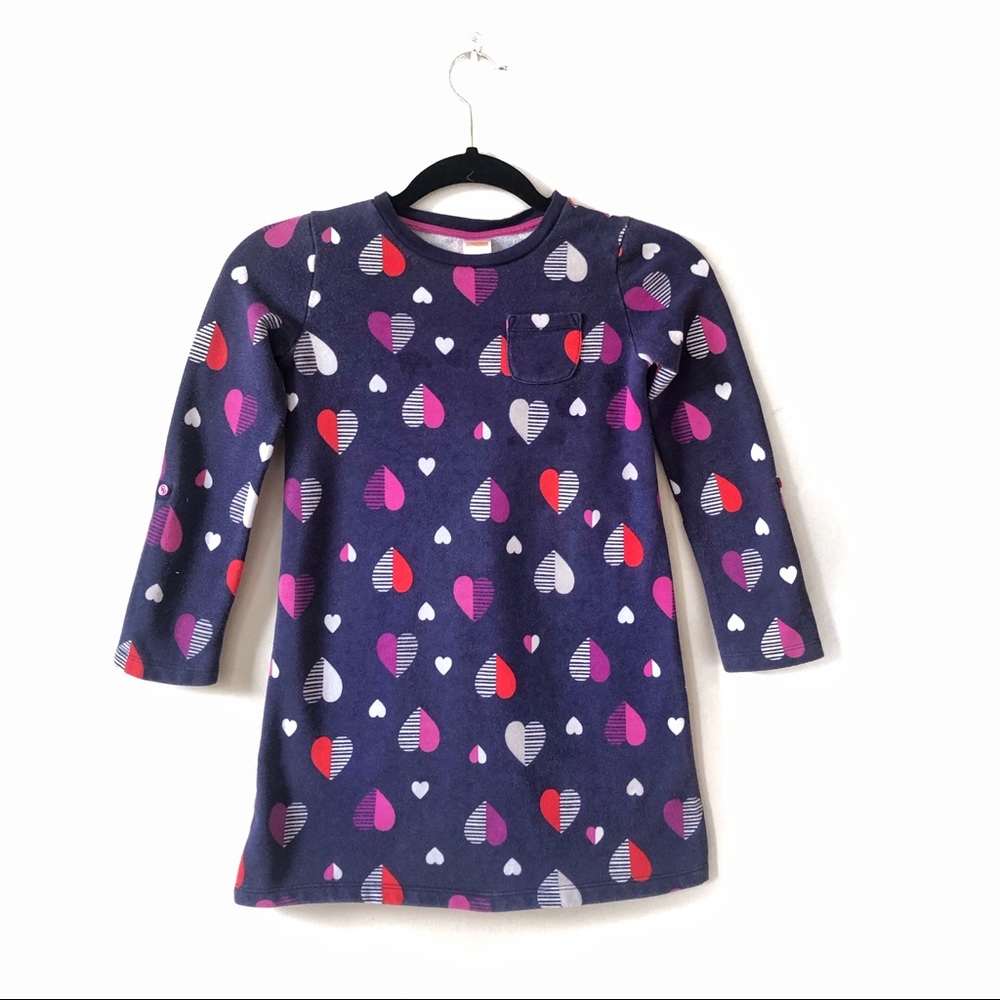Gymboree Heart Print Long Sleeve Dress Size 8